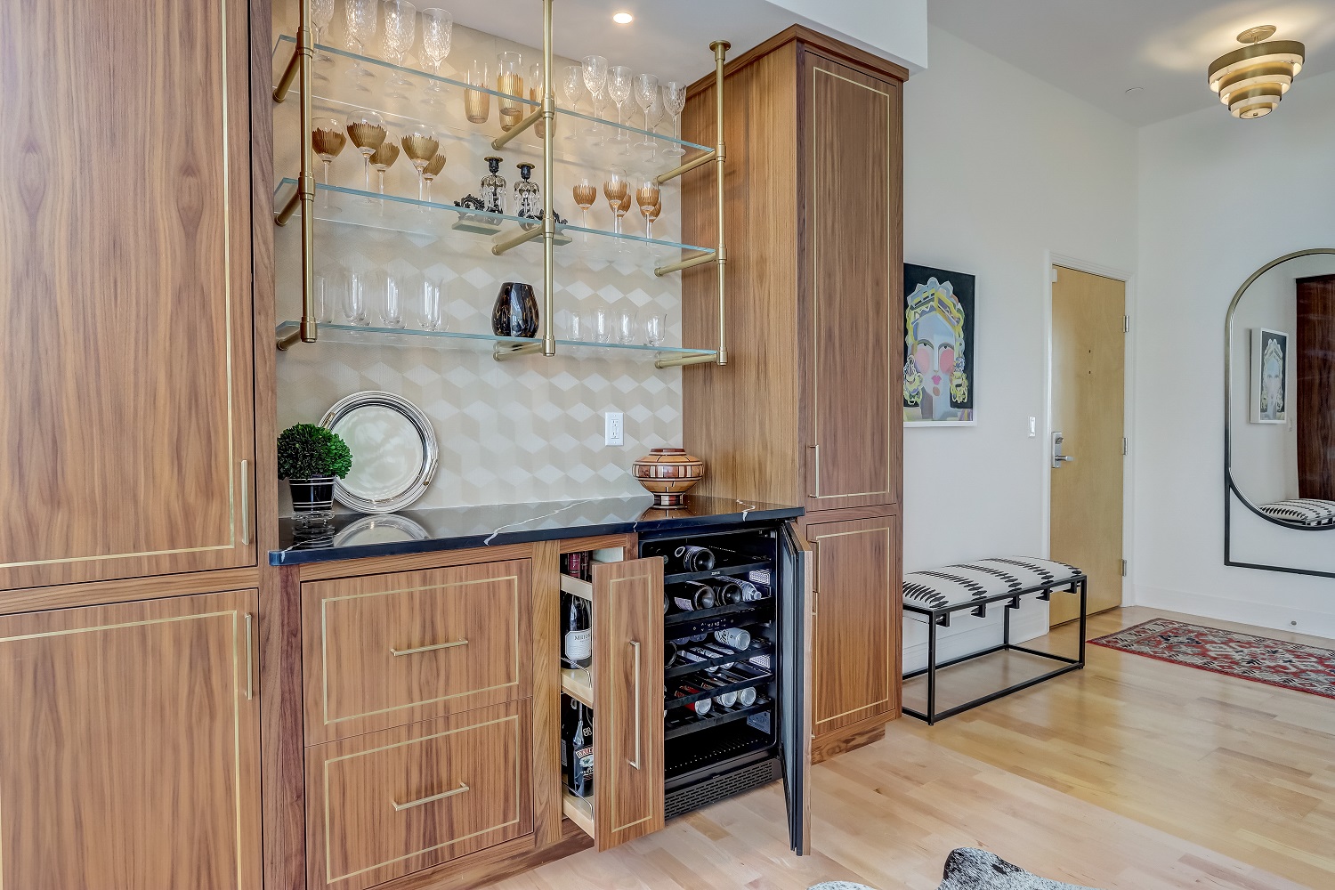 Wine Refrigerator in Milwaukee Condo Remodel