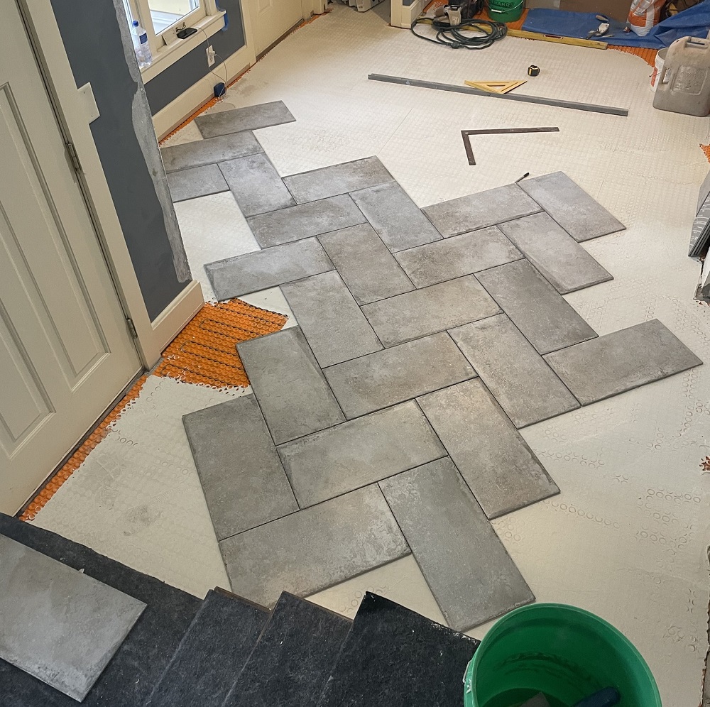 Concrete Tile Flooring in Milwaukee Home Remodel