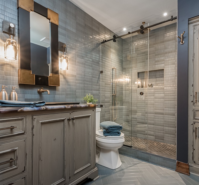 Gray Slate Bathroom Tiles Whitefish Bay