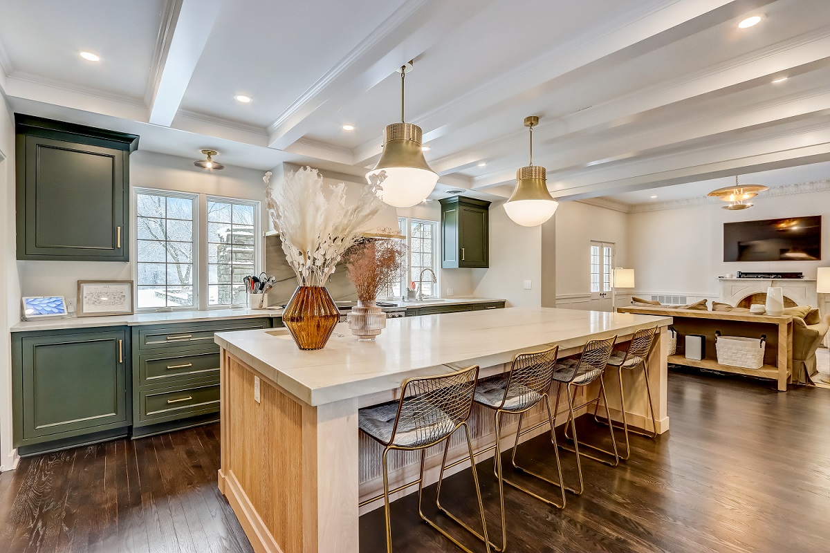 Beautiful Kitchen Island in River Hills Home Remodel