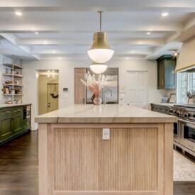Beautiful kitchen area with kitchen island River Hills Kitchen Redesign with Island