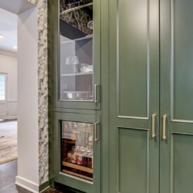 Bar area and dining hutch
