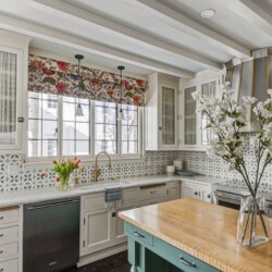 Kitchen with Island Remodeled Kitchen with Coffered Ceiling